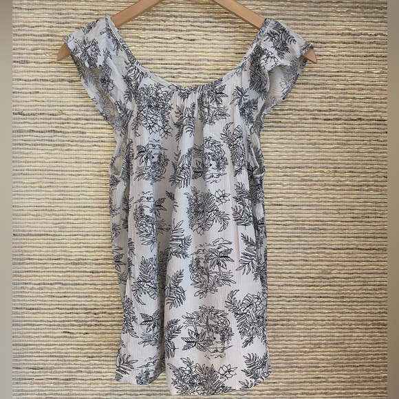 NWOT LOFT Flutter Strap Cami in White Safari Print - Picture 5 of 6
